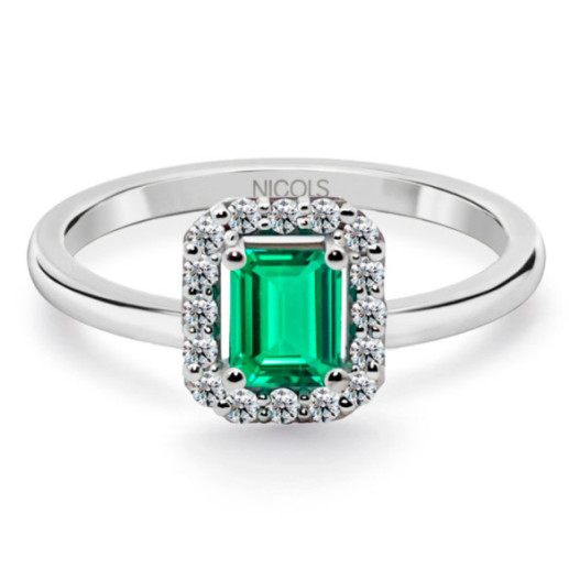 Anillo Esmeralda Sunset 0.55 Ct - Impegno di anniversario degli anelli