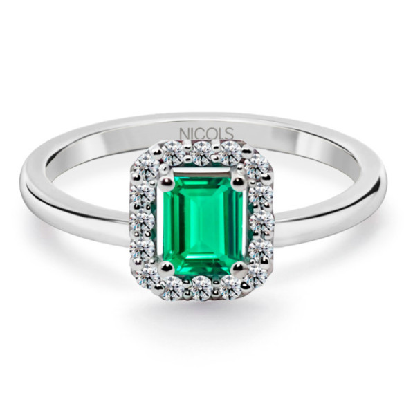 Anillo Esmeralda Sunset 0.55 Ct - Compromisso de aniversário de anéis