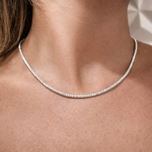 Collar Diamantes 5,00 ct Oro Blanco Riviere 43 cm - Collares Riviére Diamantes 2