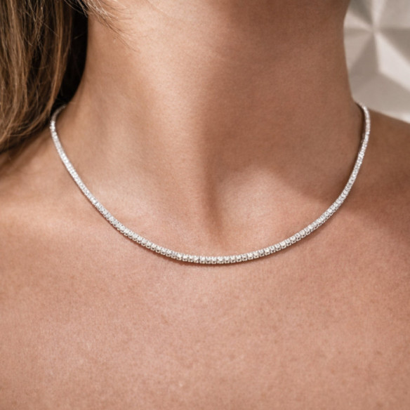 Collar Diamantes 5,00 ct Oro Blanco Riviere 43 cm - Collares Riviére Diamantes