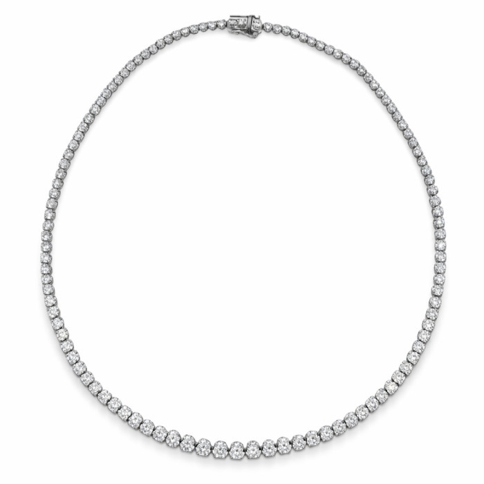 Diamond Necklace 7.00 ct White Gold Riviere 40 cm - Collars Riviere Diamonds