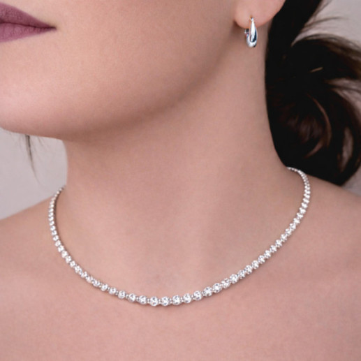 Collar Diamantes 7,00 ct Oro Blanco Riviere 40 cm - Kragen Riviere Diamanten 2