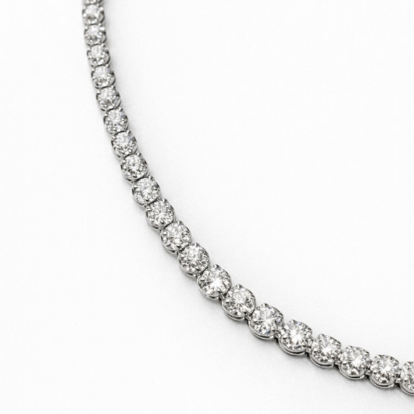 Collar Diamantes 7,00 ct Oro Blanco Riviere 40 cm - Collares Riviére Diamantes