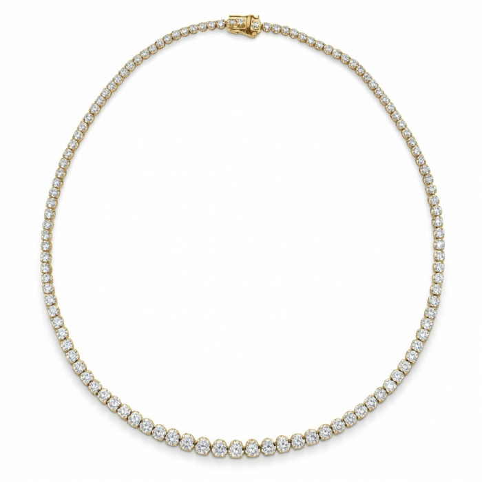 Collar Diamantes 7,00 ct Oro Amarillo Riviere 40 cm - Kragen Riviere Diamanten