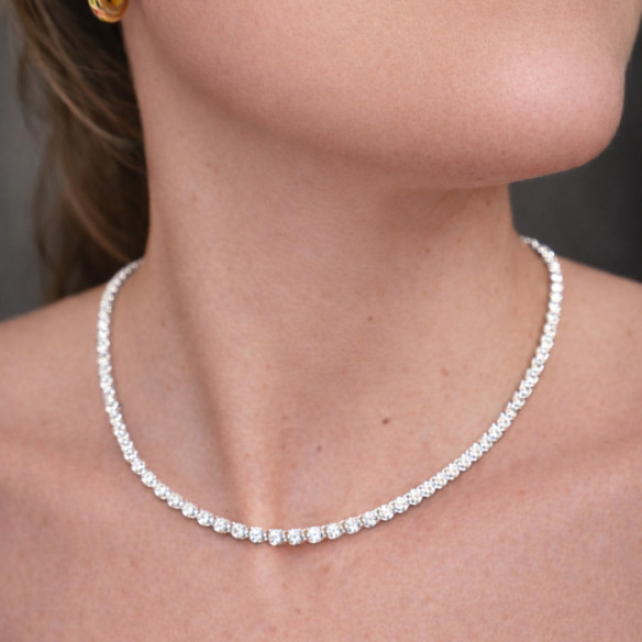 Collar Diamantes 5,00 ct Oro Blanco Riviere 40 cm - Collares Riviére Diamantes