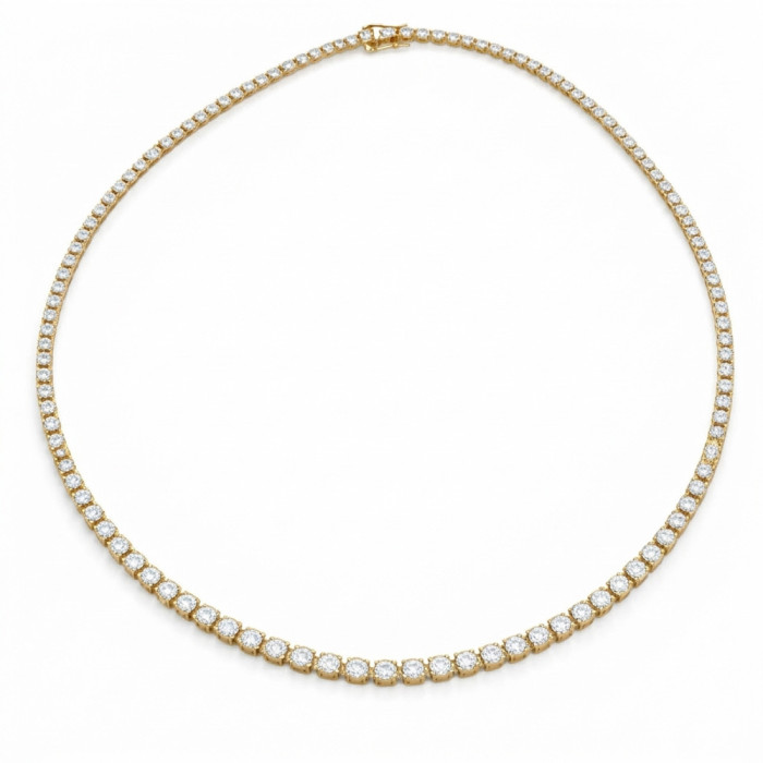 Collar Diamantes 5,00 ct Oro Amarillo Riviere 40 cm - Colliers Rivière Diamants