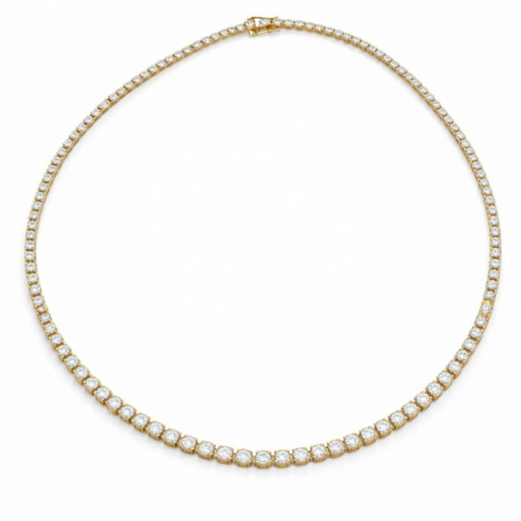 Collar Diamantes 5,00 ct Oro Amarillo Riviere 40 cm - Colliers Rivière Diamants