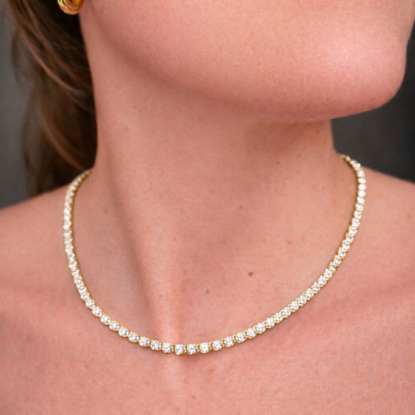 Collar Diamantes 5,00 ct Oro Amarillo Riviere 40 cm - Colliers Rivière Diamants