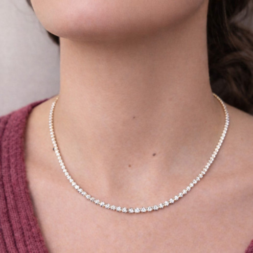 Collar Diamantes 3,50 ct Oro Blanco Riviere 40 cm - Collares Riviére Diamantes 2