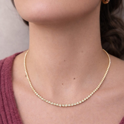 Collar Diamantes 3,50 ct Oro Amarillo Riviere 40 cm - Collares Riviére Diamantes 2