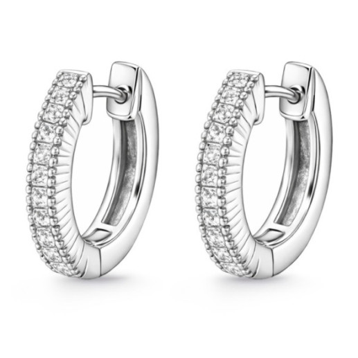 Orecchini con diamanti a cerchio classici con diamanti - orecchini