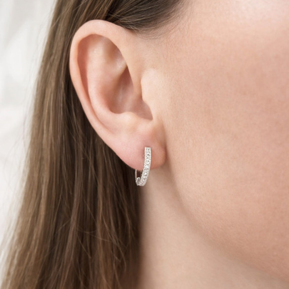 Klassische Diamant-Creolen mit Diamanten - ohrringe