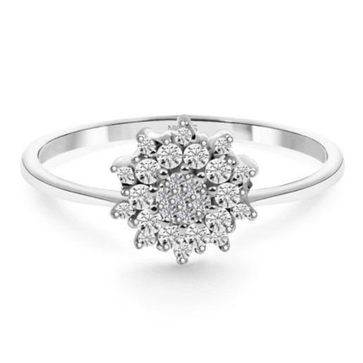 Anillo Vintage Oro Y Diamantes Snow Flower - LES ANNEAUX