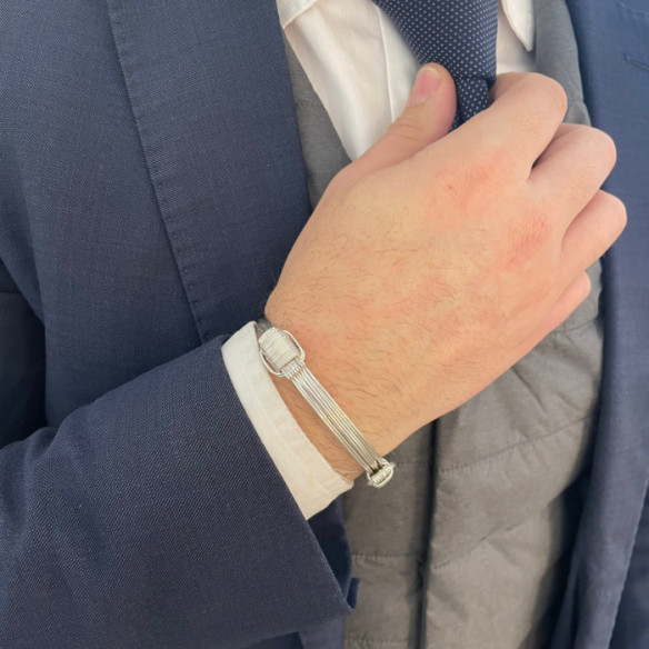 Pulsera Plata Nudo Corredera 8 Hilos - Pulseras de plata