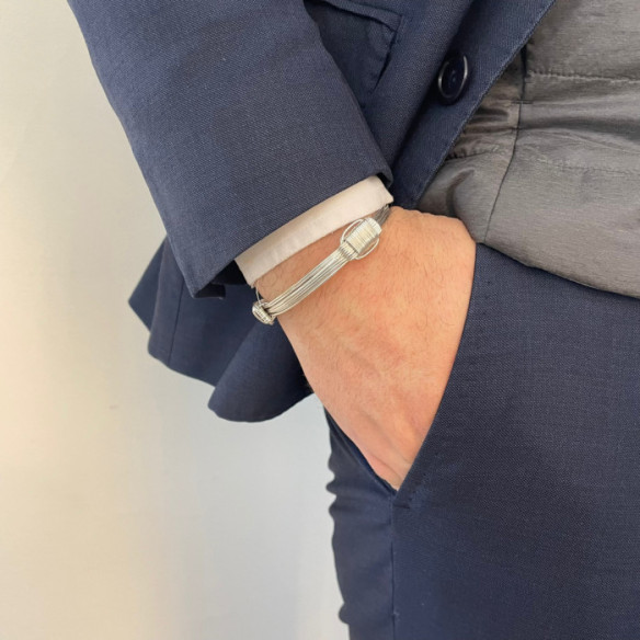 Pulsera Plata Nudo Corredera 8 Hilos - Pulseras de plata