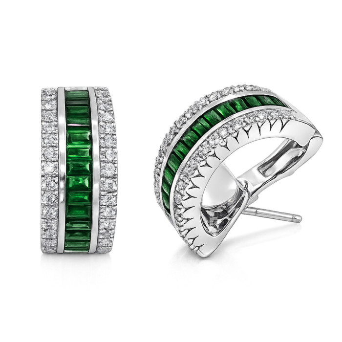 Pendientes Aro Esmeralda Diamond Color - Pendientes de Esmeraldas