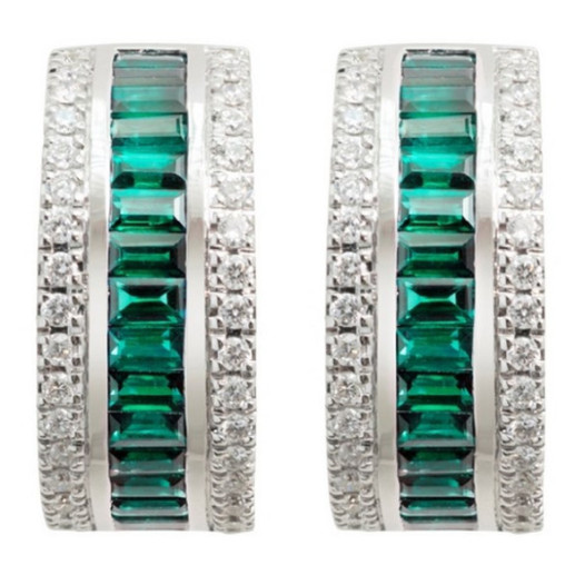 Pendientes Aro Esmeralda Diamond Color - Pendientes de Esmeraldas 2