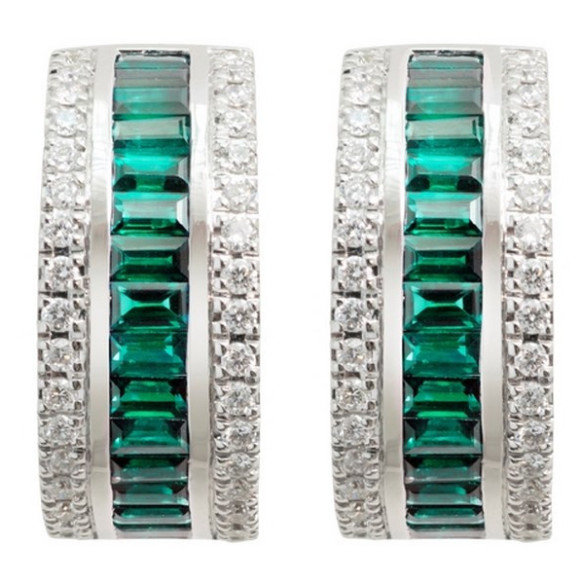 Pendientes Aro Esmeralda Diamond Color - Pendientes de Esmeraldas