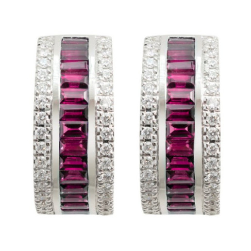 Pendientes Aro Rubí Diamond Color - Pendientes de Rubi 2