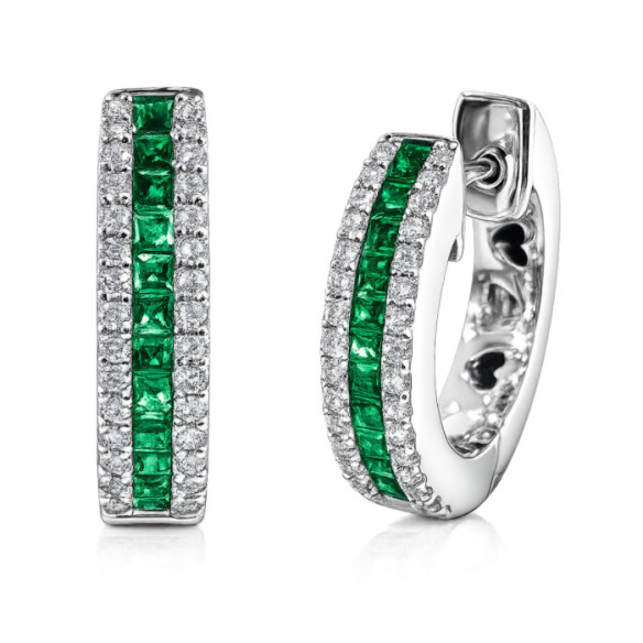 Pendientes Esmeraldas Aro Elegant - Brincos Esmeralda