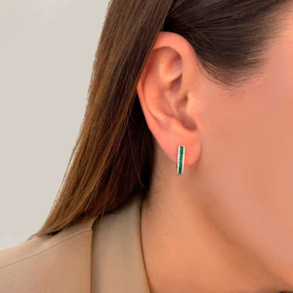 Pendientes Esmeraldas Aro Elegant - Pendientes de Esmeraldas