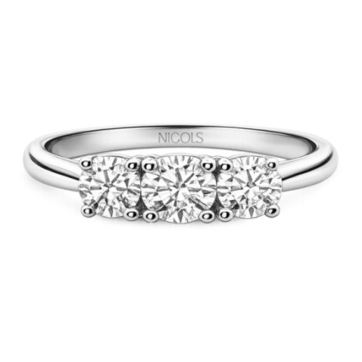 Anillo Trilogy 1.00 Diamante Oro Blanco - Diamond Tresks