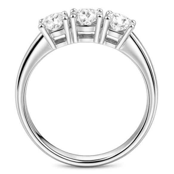 Anillo Trilogy 1.00 Diamante Oro Blanco - Diamond Tresks