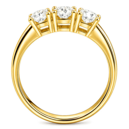 Anillo Trilogy 1.00 Diamante Oro Amarillo - Talla Brillante 2