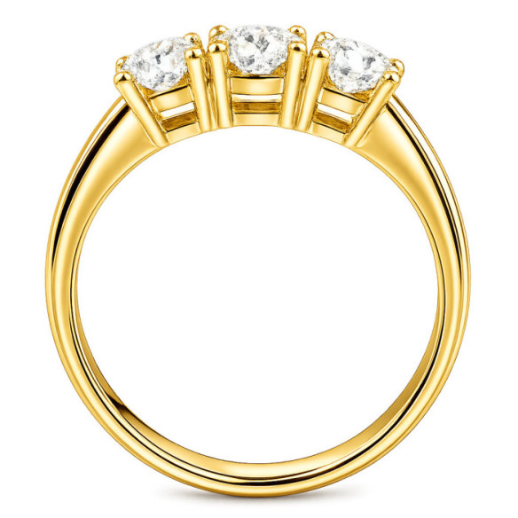 Anillo Trilogy 1.00 Diamante Oro Amarillo - Talla Brillante