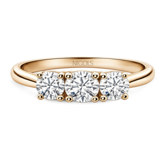 Anillo Trilogy 1.00 Diamante Oro Rosa - Diamond Tresks