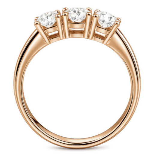 Trilogy Diamond Ring 1.00 Rose Gold - Diamond Tresks 2