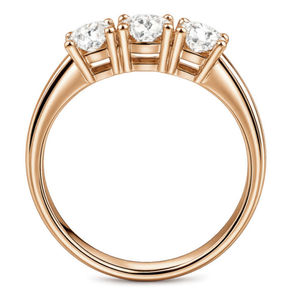 Anillo Trilogy 1.00 Diamante Oro Rosa - Diamond Tresks
