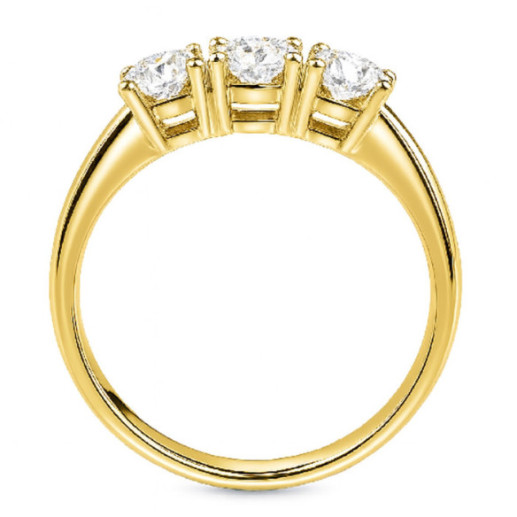 Anillo Trilogy 0.80 Diamante Oro Amarillo - Génial 2