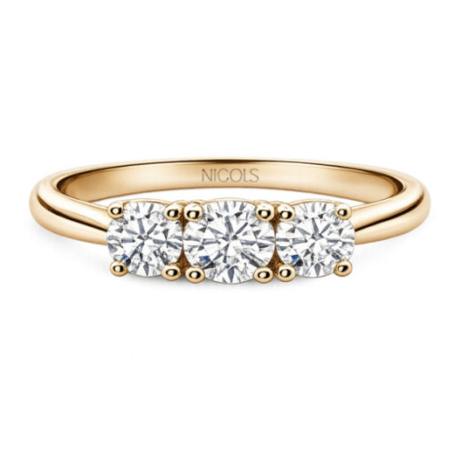 Anillo Trilogy 0.80 Diamante Oro Rosa - Brillant