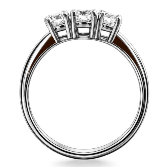 Anillo Trilogy Diamante 0.65 Oro Blanco - Anillos de Compromiso