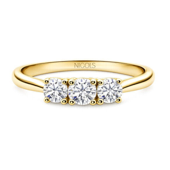 Anillo Trilogy Diamante 0.65 Oro Amarillo - Cinquillo de Diamantes