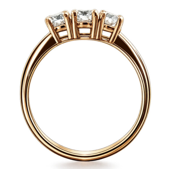 Anillo Trilogy Diamante 0.65 Oro Rosa - Anillos Oro Rosa