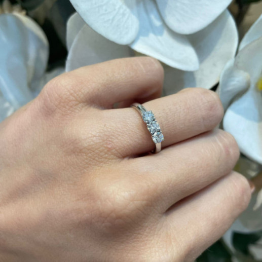 Anillo Diamantes Trilogy 0.50 Ct Oro Blanco - Anillos de Compromiso 2