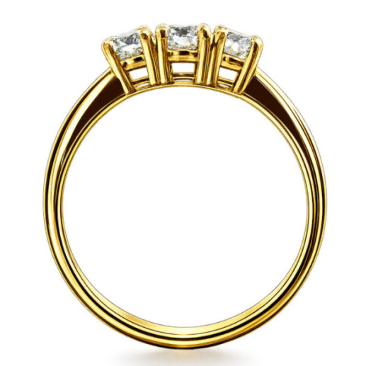 Anillo Diamantes Trilogy 0.50 Ct Oro Amarillo - Talla Brillante 2