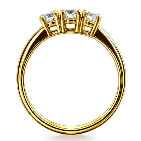 Anillo Diamantes Trilogy 0.50 Ct Oro Amarillo - Talla Brillante