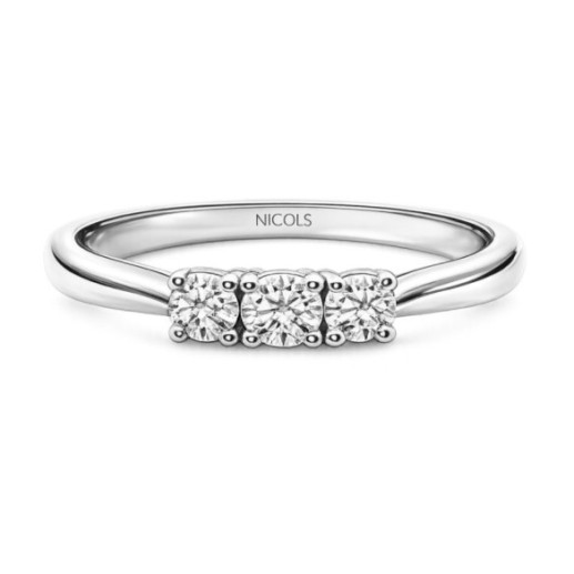 Anillo Trilogy Diamantes 0.41 Ct Oro Blanco - Cinquillo de Diamantes