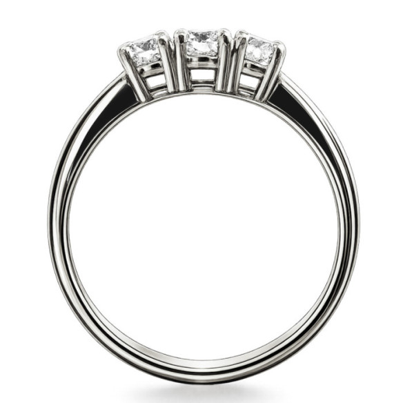 Trilogy Diamond Ring 0.41 Ct White Gold - Diamond cinquillo