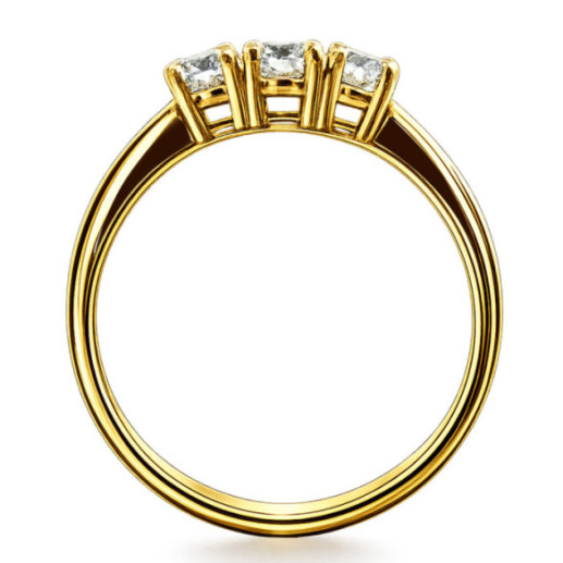 Anillo Trilogy Diamantes 0.41 Ct Oro Amarillo - Diamond Cinquillo 2