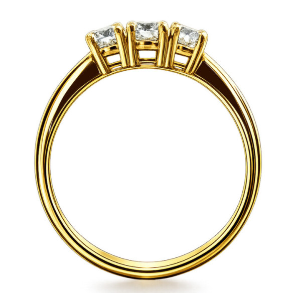 Anillo Trilogy Diamantes 0.41 Ct Oro Amarillo - Diamant Cinquillo