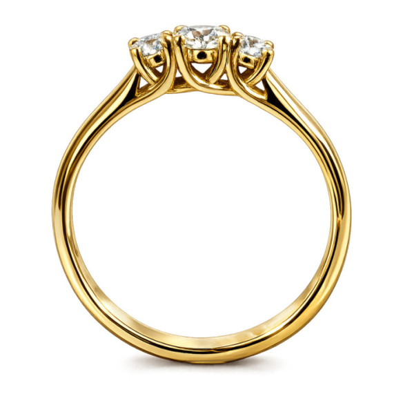 Megan Trilogy Ring 0.25 Yellow Gold - Brilliant Cut