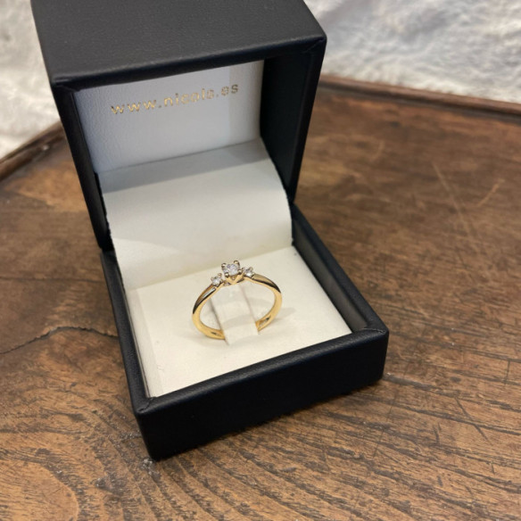 Anillo Megan Trilogy 0.25 Oro Amarillo - Talla Brillante