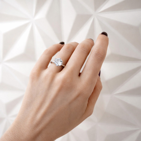 Anillo de Diamante 2,00 Quilates Charlotte en Oro Blanco - Anillos Diamante mayor 2 ct