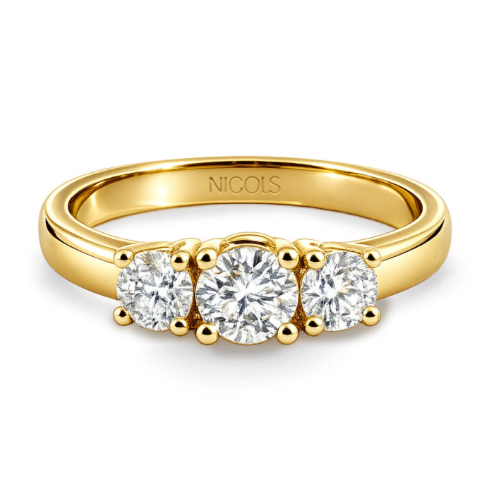 Anillo Megan Trilogy 0.55 Oro Amarillo - Brilhante