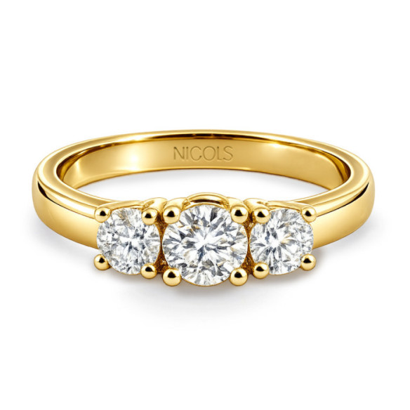 Megan Trilogy Ring 0.55 Yellow Gold - Brilliant Cut