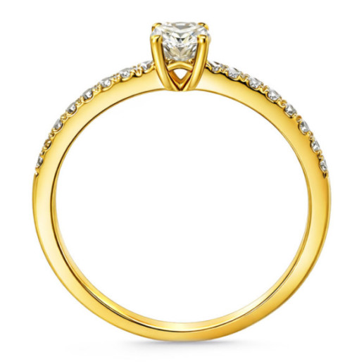 Anillo Compromiso Dafne Petit Diamante Oval 0.30 Oro Amarillo - Anillos de Solitario 2